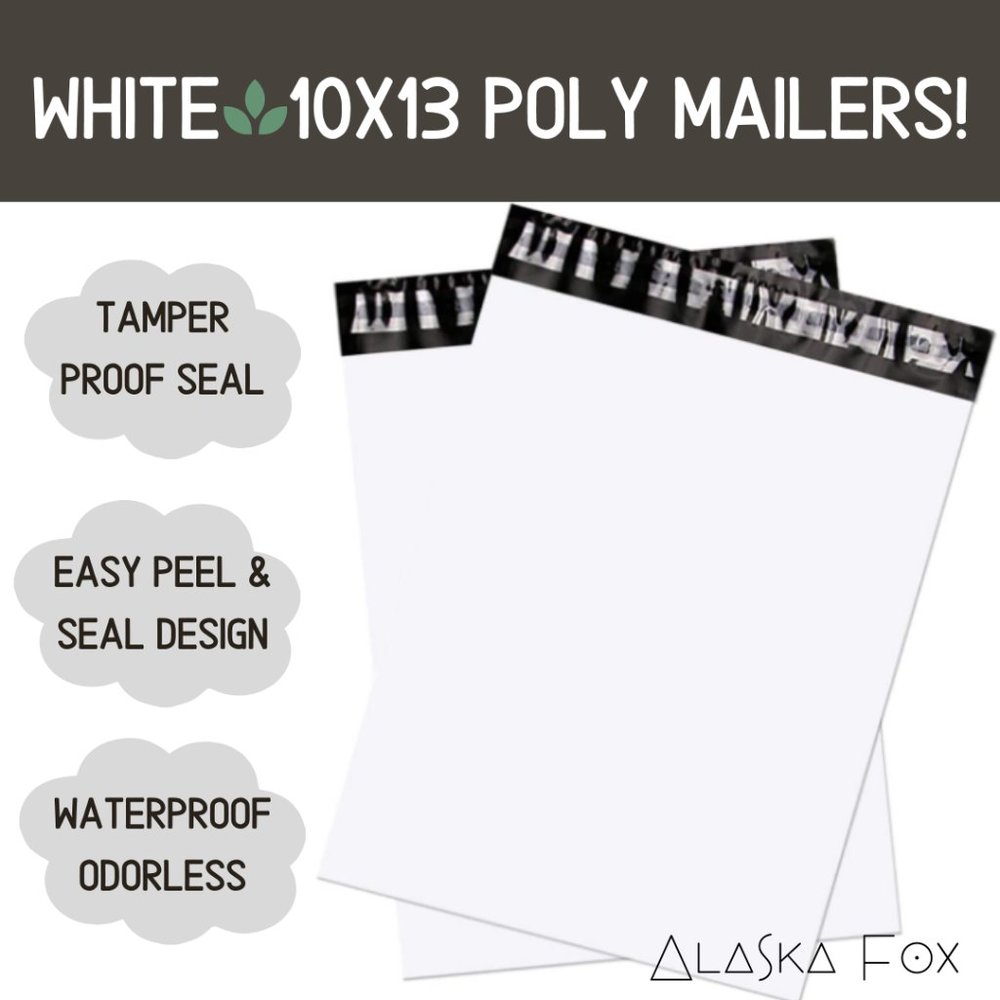 25 Pack 10X13 M&C White Poly Mailers Unpadded Shipping Office Supplies NEW